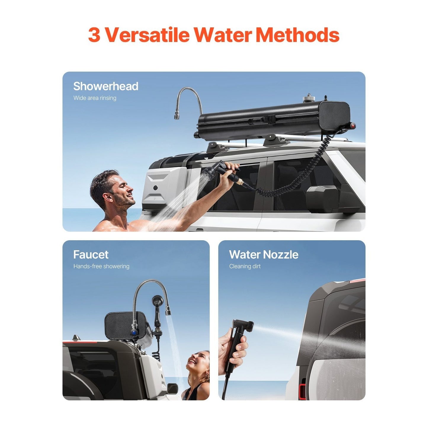 Portable Roof Rack Water Tank with Splash Guard Panel
