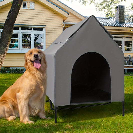 Weatherproof Dog House Indoor Outdoor Kennel With Bed