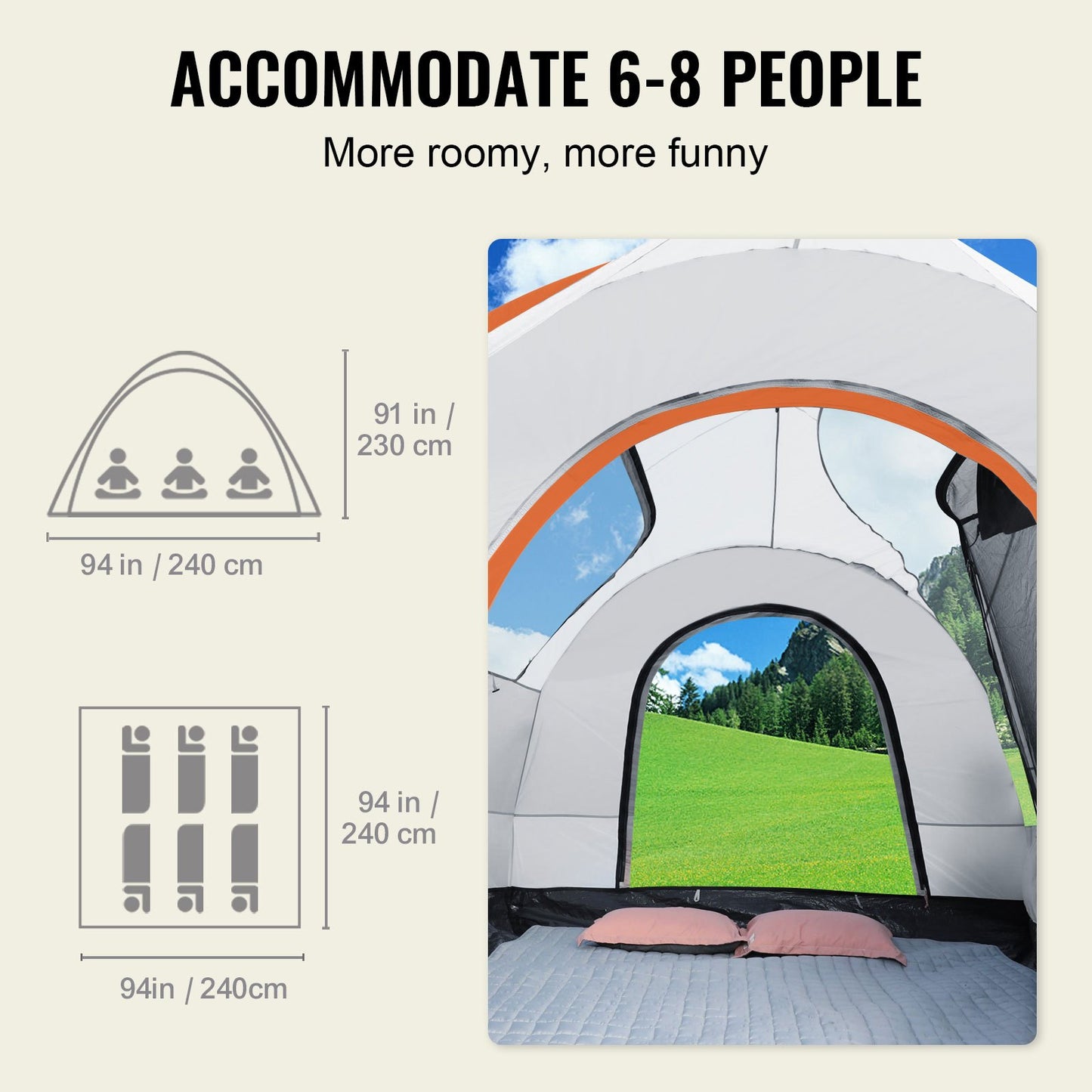 SUV Camping Tent With Rain Layer Carry Bag And Double Layer