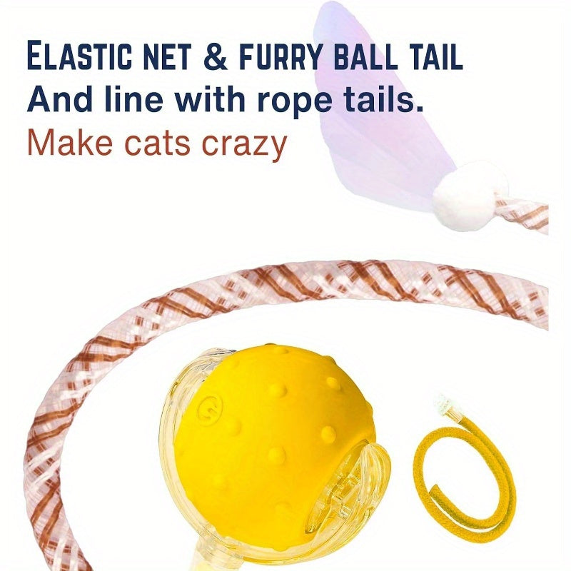 Motion Activated Rolling Ball Cat Toy With LED Lights