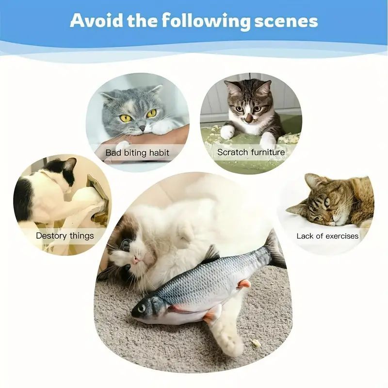 Floppy Fish Cat Toy Realistic Interactive Dancing Wiggle