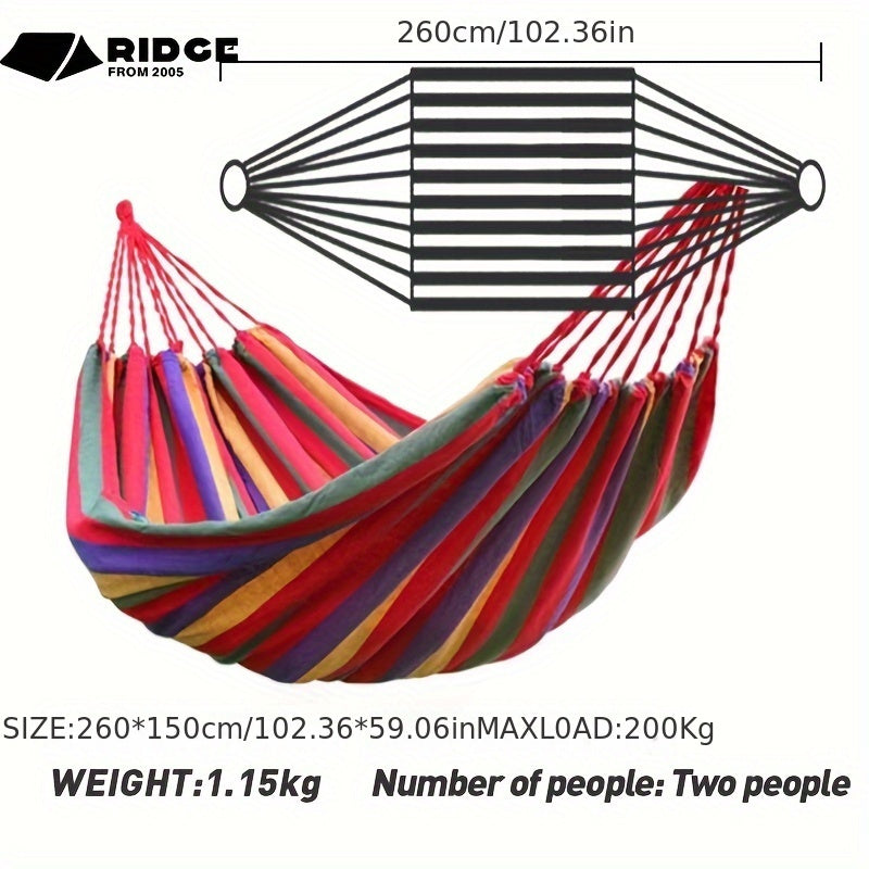 Outdoor Double Cotton Hammock With Travel Bag Portable For Camping