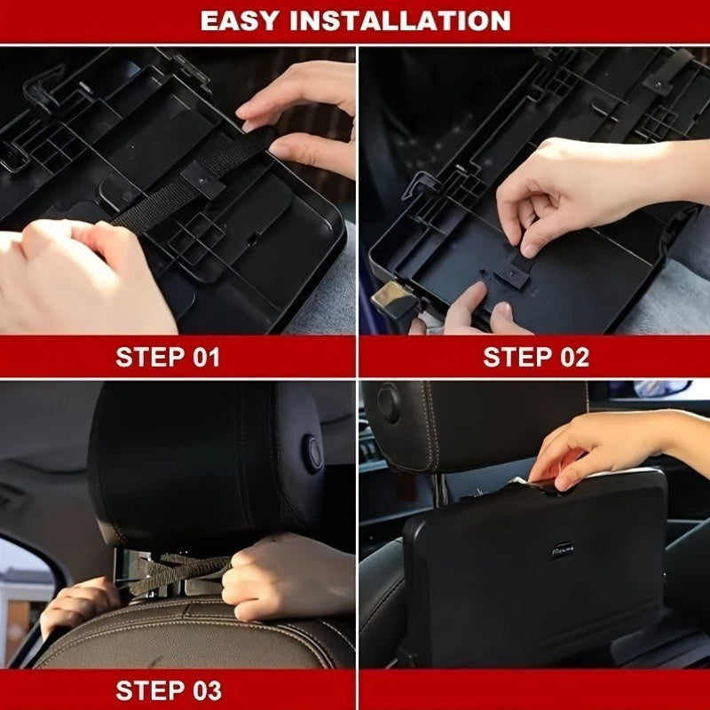 Premium Backseat Organizer with Foldable Tray and Dual Cup Holders