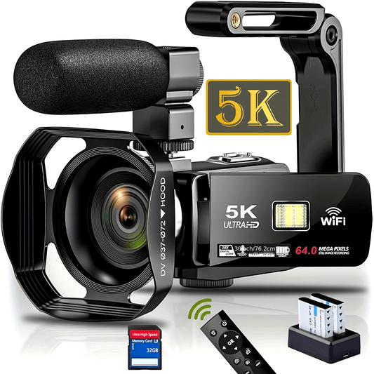 64MP Camcorder With WiFi Live Streaming IR Night Vision
