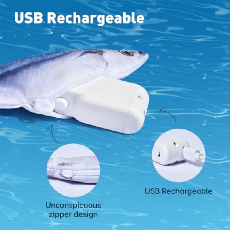 3 Pack Realistic Flopping Fish Cat Toys USB Rechargeable