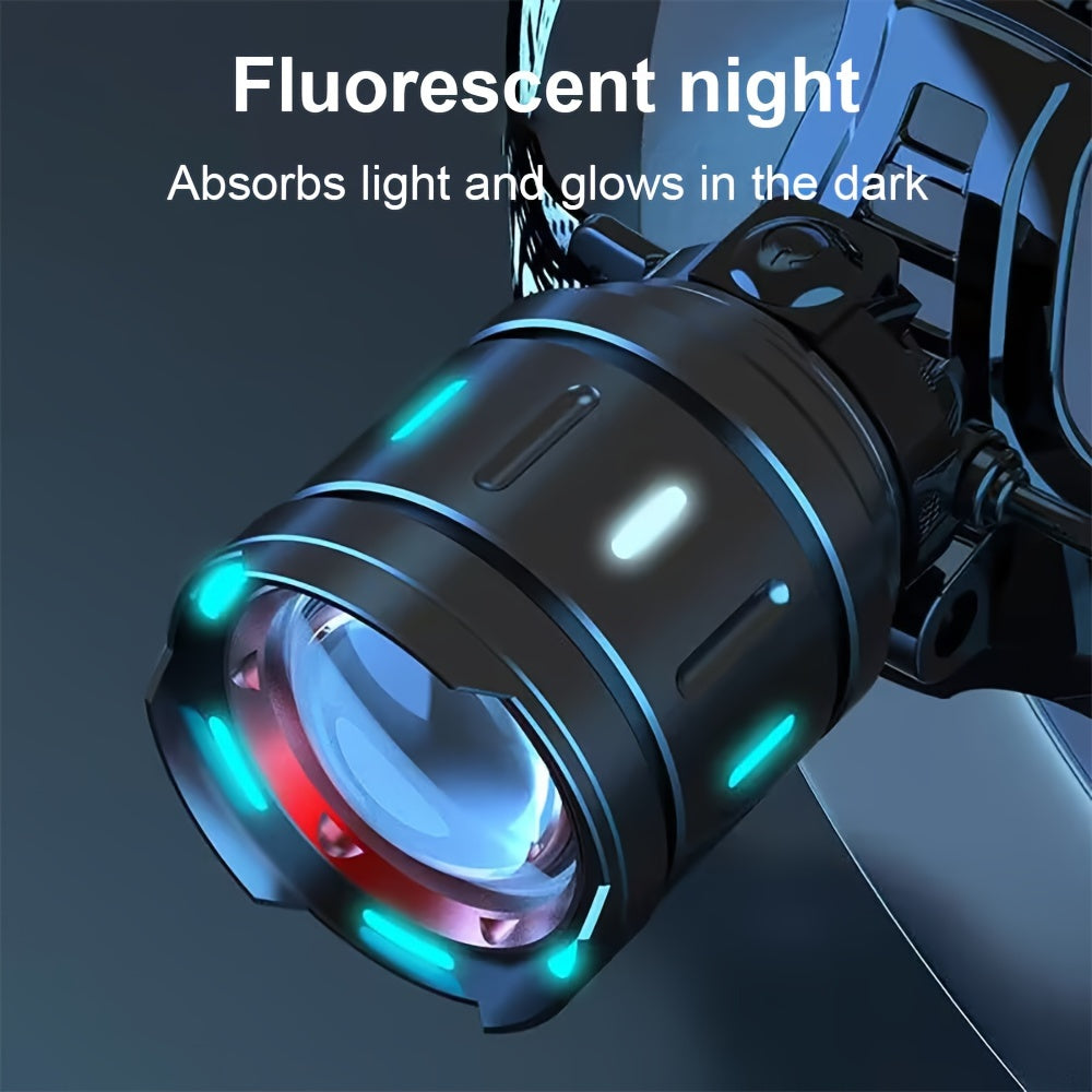 High Brightness LED Headlamp 5000 Lumen Rechargeable 3 Modes