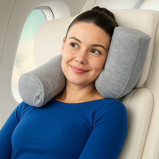 Memory Foam Neck Pillow With Adjustable Curved Design