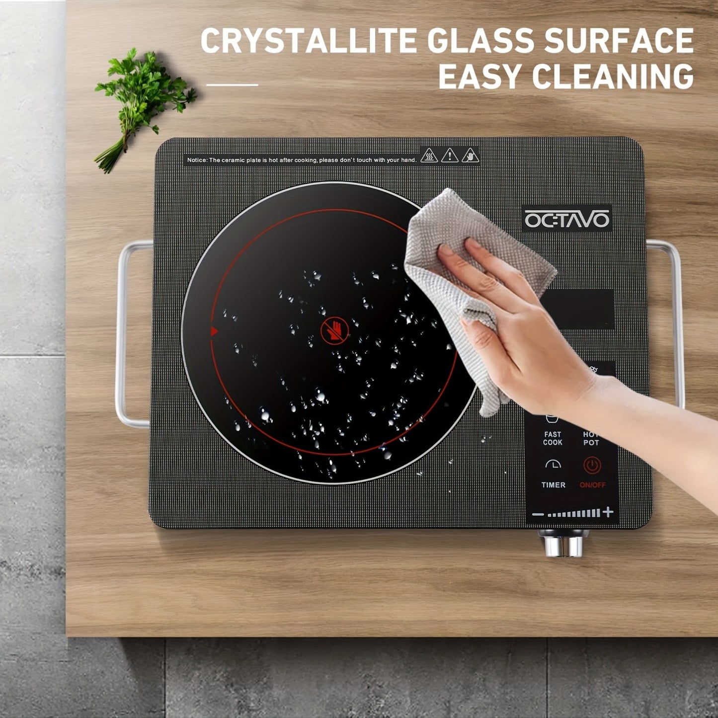 1800W Portable Infrared Burner With Timer And Glass Cooktop