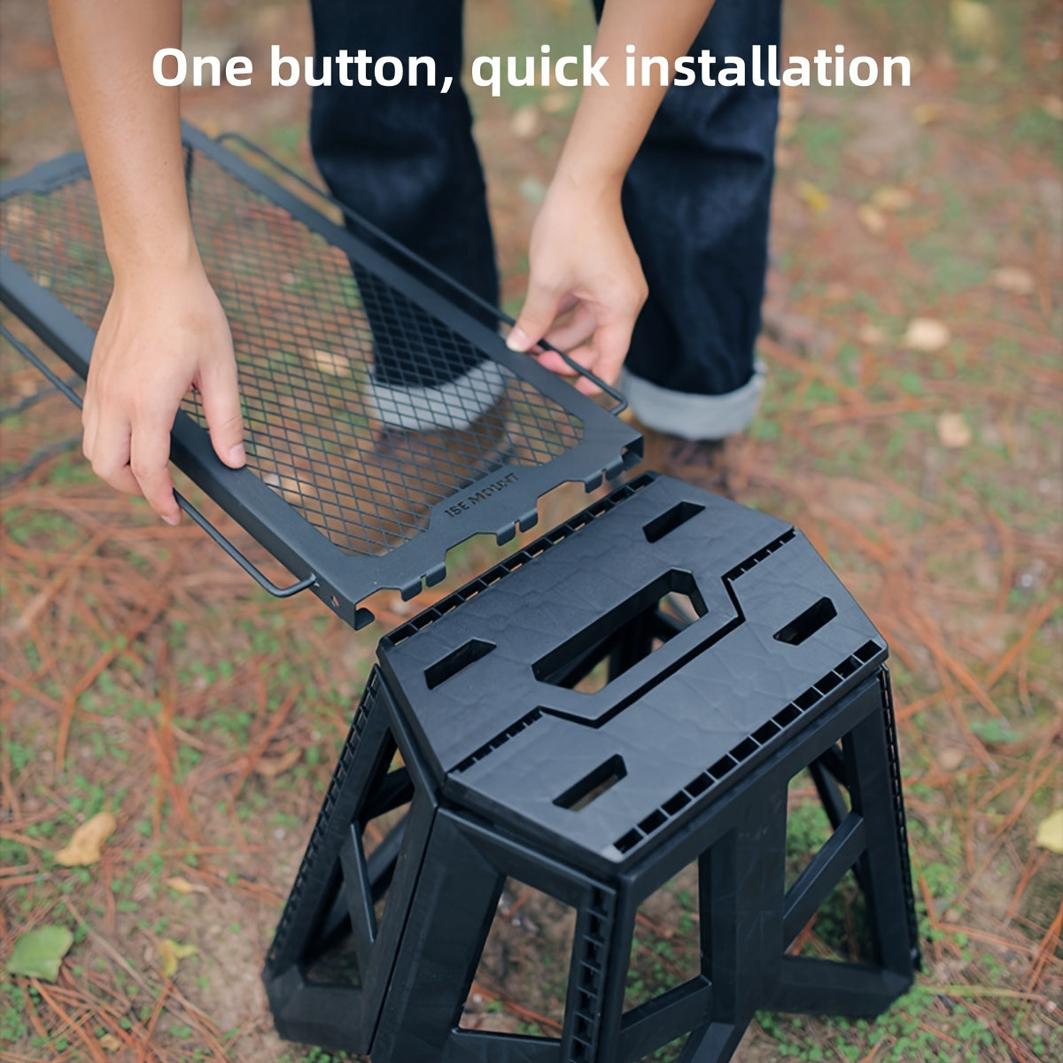 Folding Camping Table with Multi-Functional Storage and Hanging Features