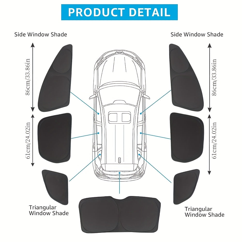 XC60 Front Side Window Sunshade Cover Polyester 7pc Set