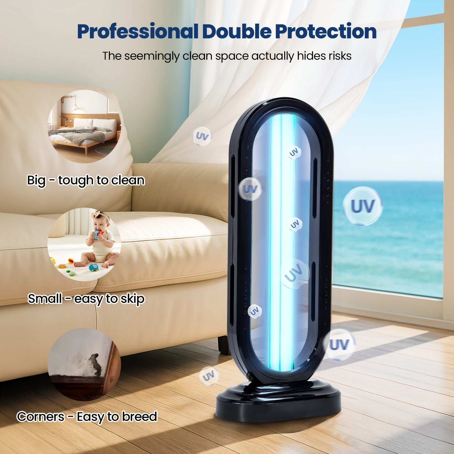 Portable UV Ozone Lamp for Home and Travel Purification