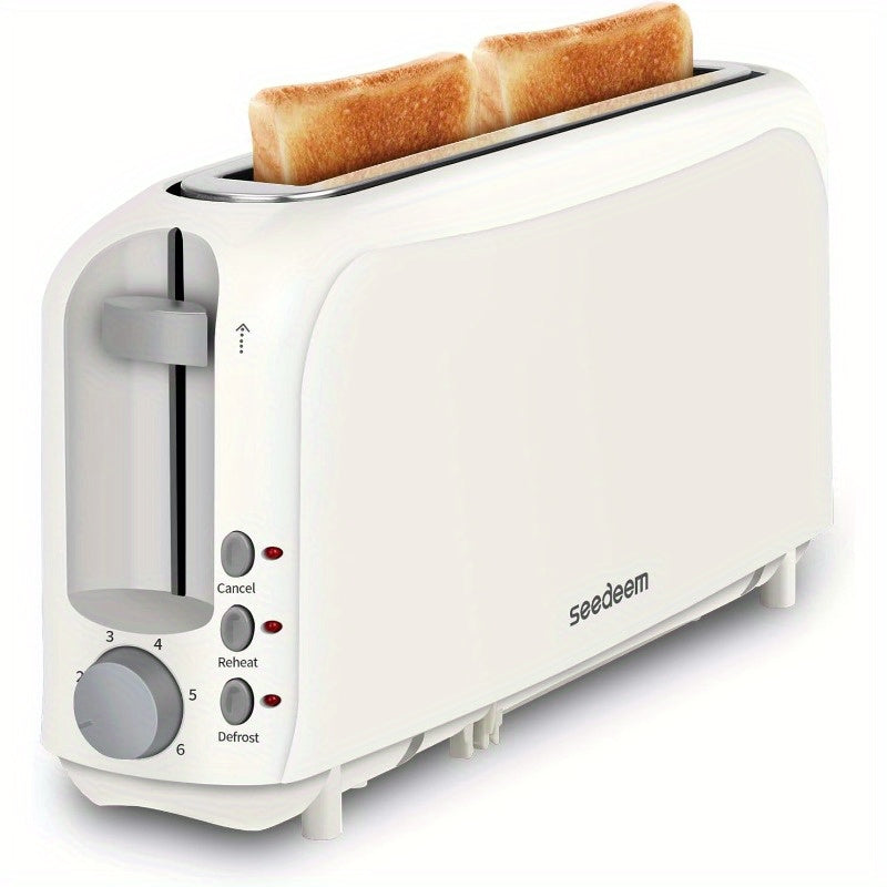 Slim Toaster With 6 Setting Shade Control Removable Tray