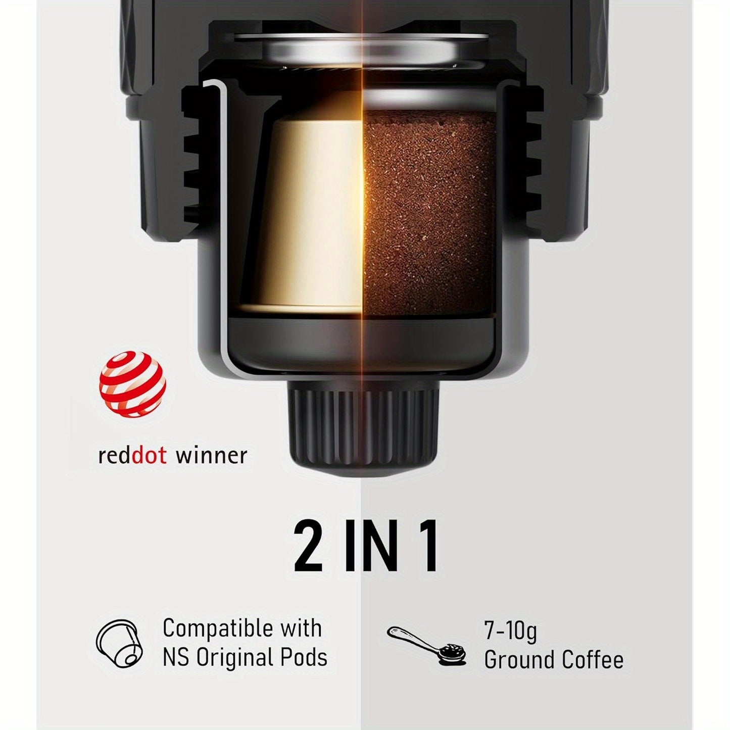 Portable Manual Espresso Maker for Ground Coffee Pods