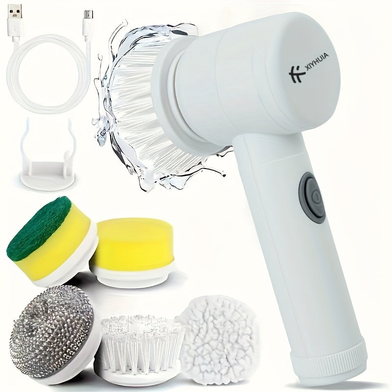 XIYHUIA Electric Cleaning Brush Set 8pc 5 Modes Cordless