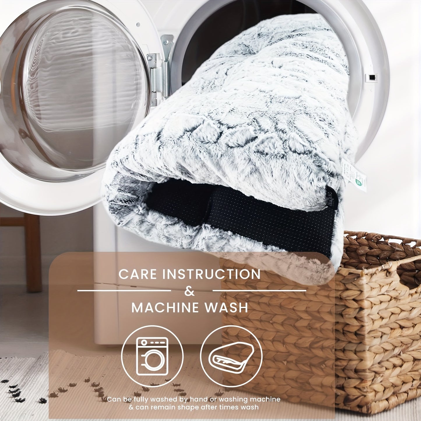 Calming Washable Dog Bed With Soft Faux Fur For Dogs