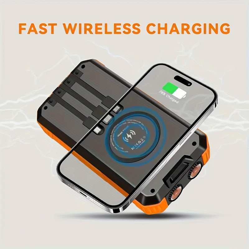 49800mAh Six 15W Solar Power Bank With Wireless Charger