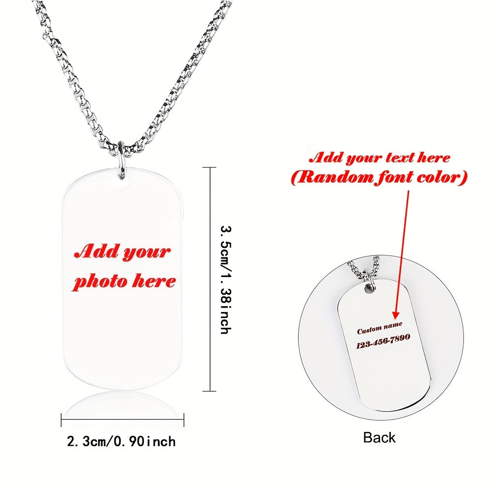 Stainless Steel Dog Tag With Customizable Engraving Photo