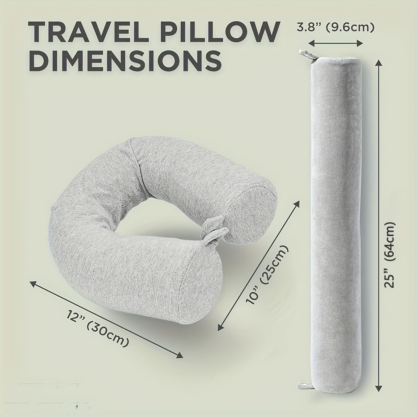 Memory Foam Neck Pillow With Adjustable Curved Design