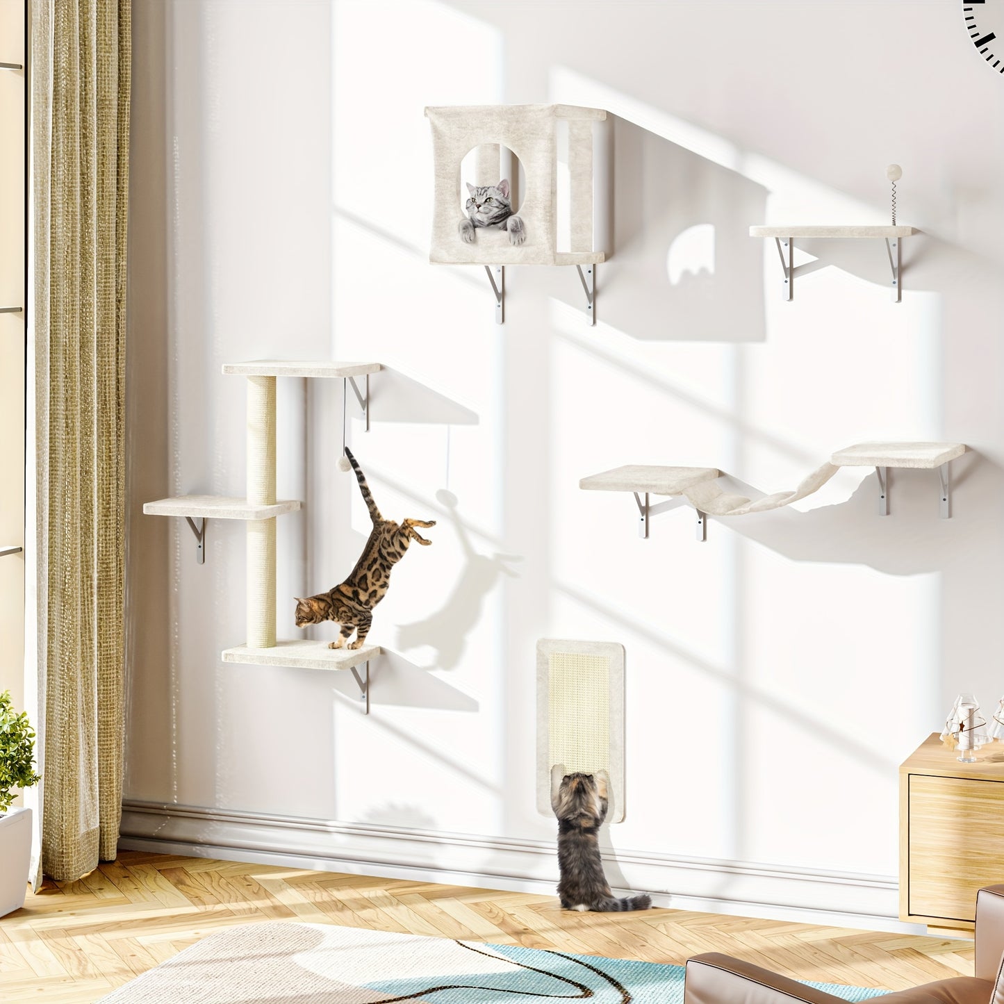 Modern Cat Wall Shelves 5pcs Cat Climber Floating Perch Set
