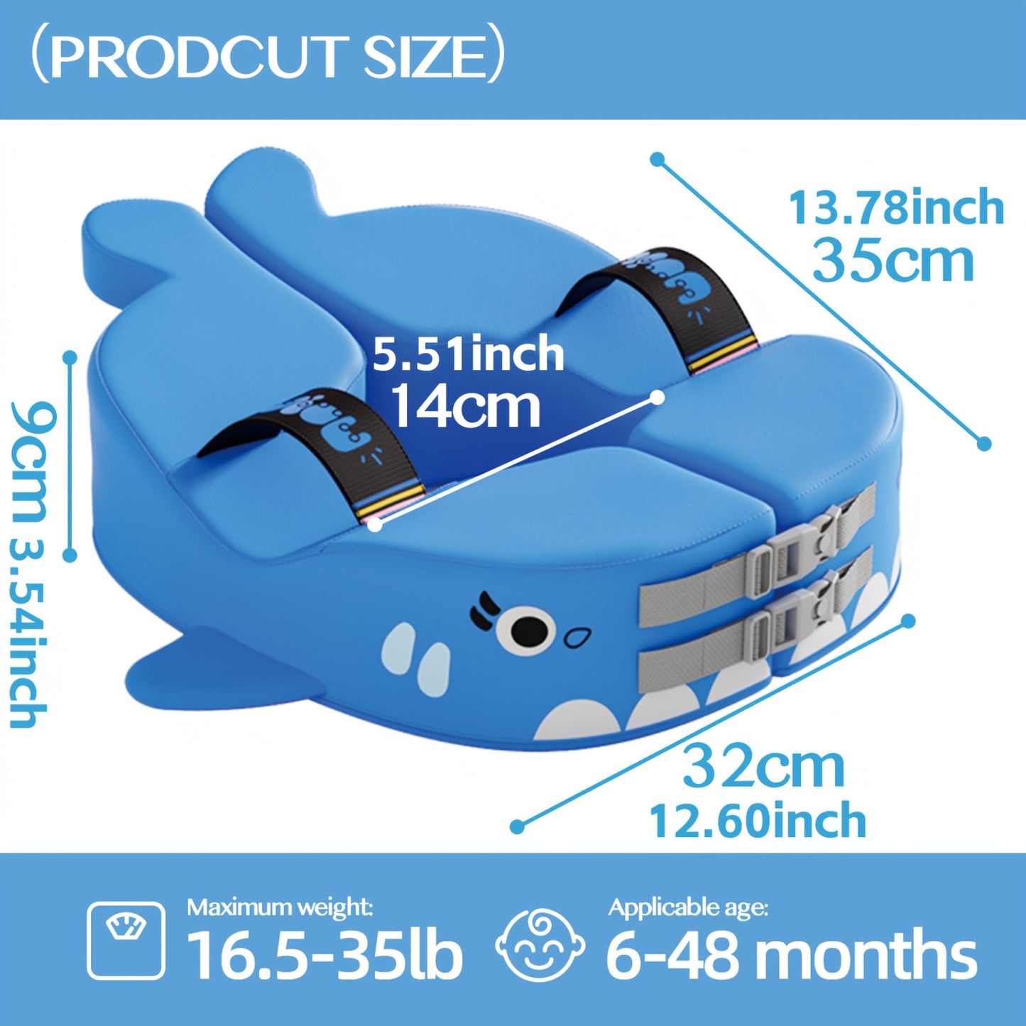 Baby Swimming Float Non Inflatable Shark Design For Ages