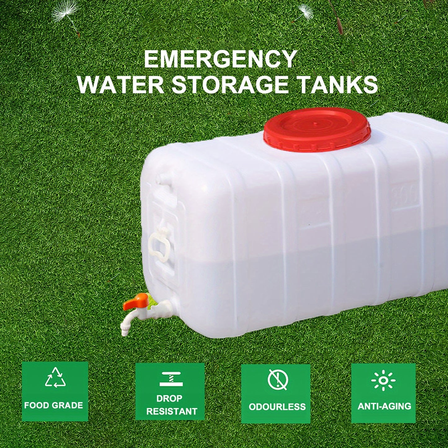 Portable Water Storage Tank With Faucet And Hose Camping