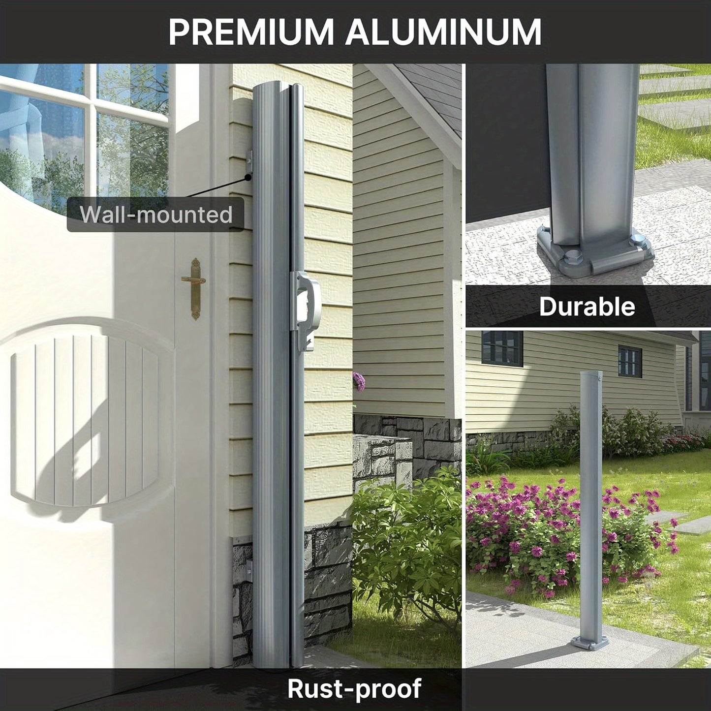 Retractable Side Awning Privacy Screen For Outdoor Spaces