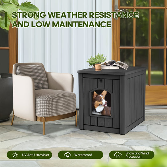Weatherproof Resin Outdoor Dog House for Small Dogs