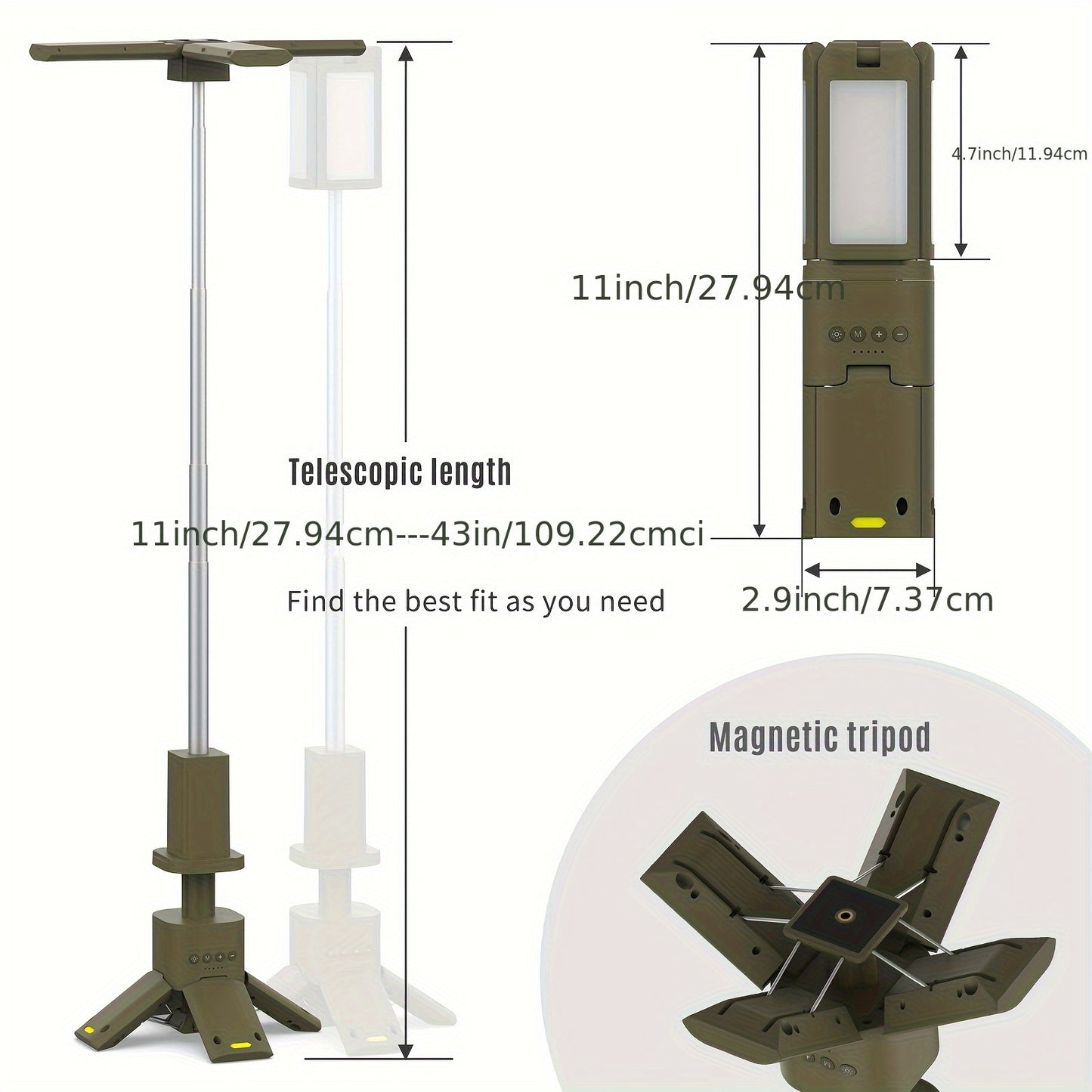 Rechargeable Camping Lantern With Portable Power Supply And Dimmable Light