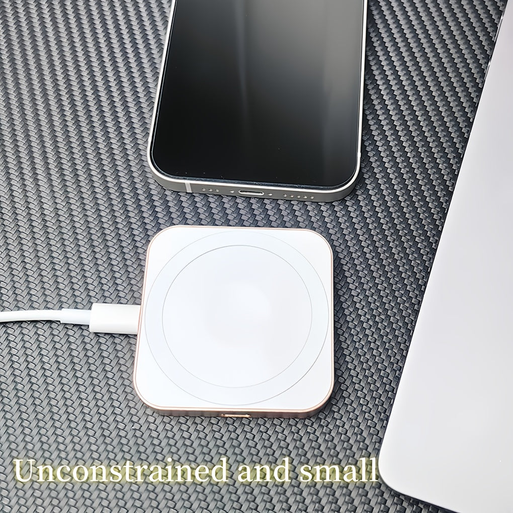 Mini Magnetic Wireless Charger With Dual Interface 15W