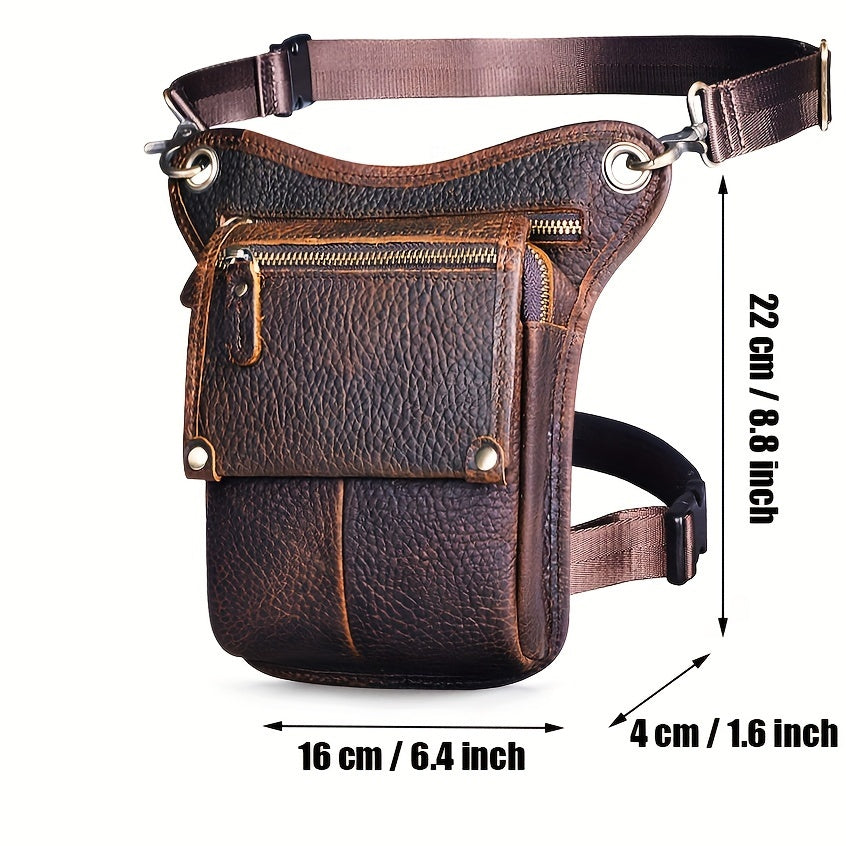 Men's Vintage Leather Sling Bag for Casual Travel