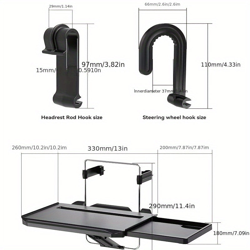 2-in-1 Car Steering Wheel And Backseat Tray For Convenience