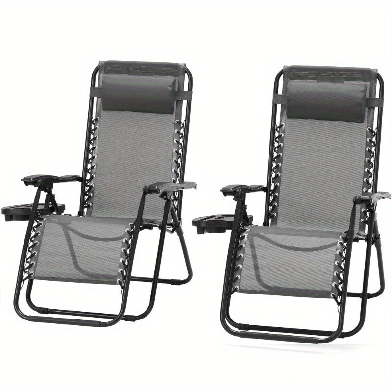 Zero Gravity Recliner Chairs Set for Outdoor Relaxation