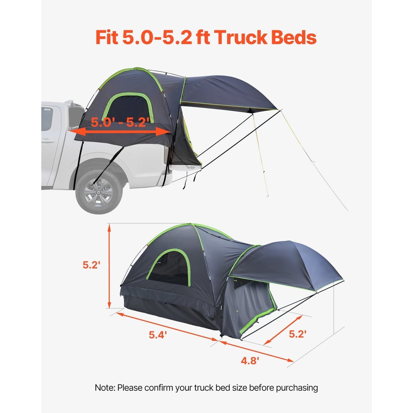 Waterproof Truck Camping Tent for 2-3 People Adventure