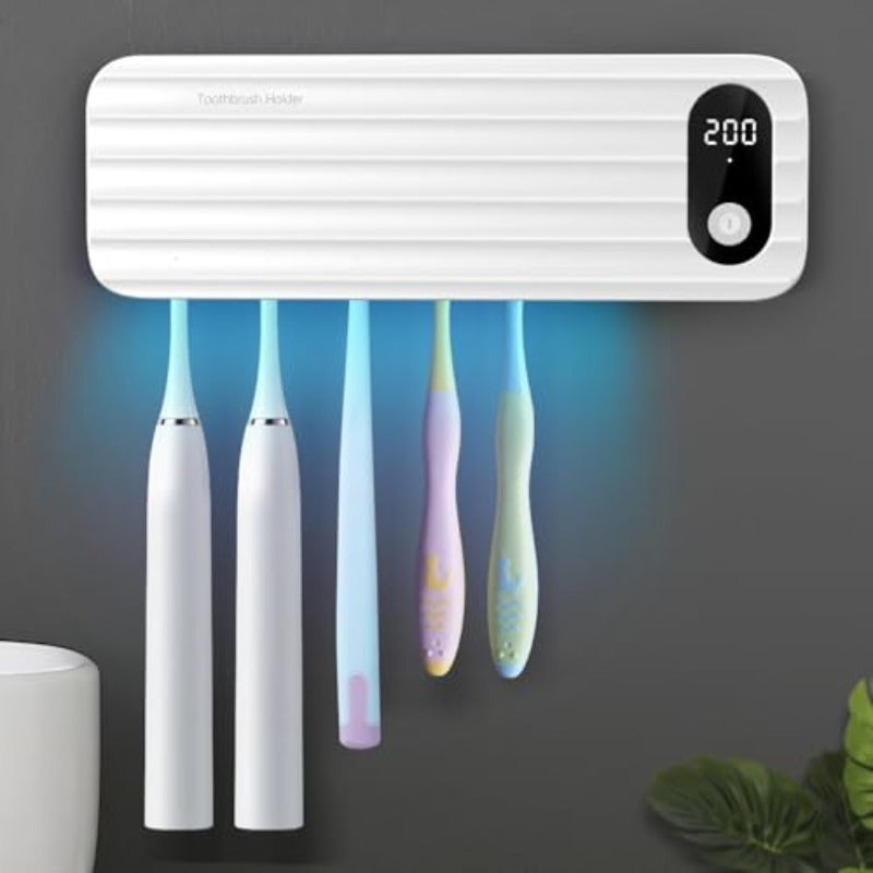 Cordless Smart Toothbrush Holder UV Disinfection System