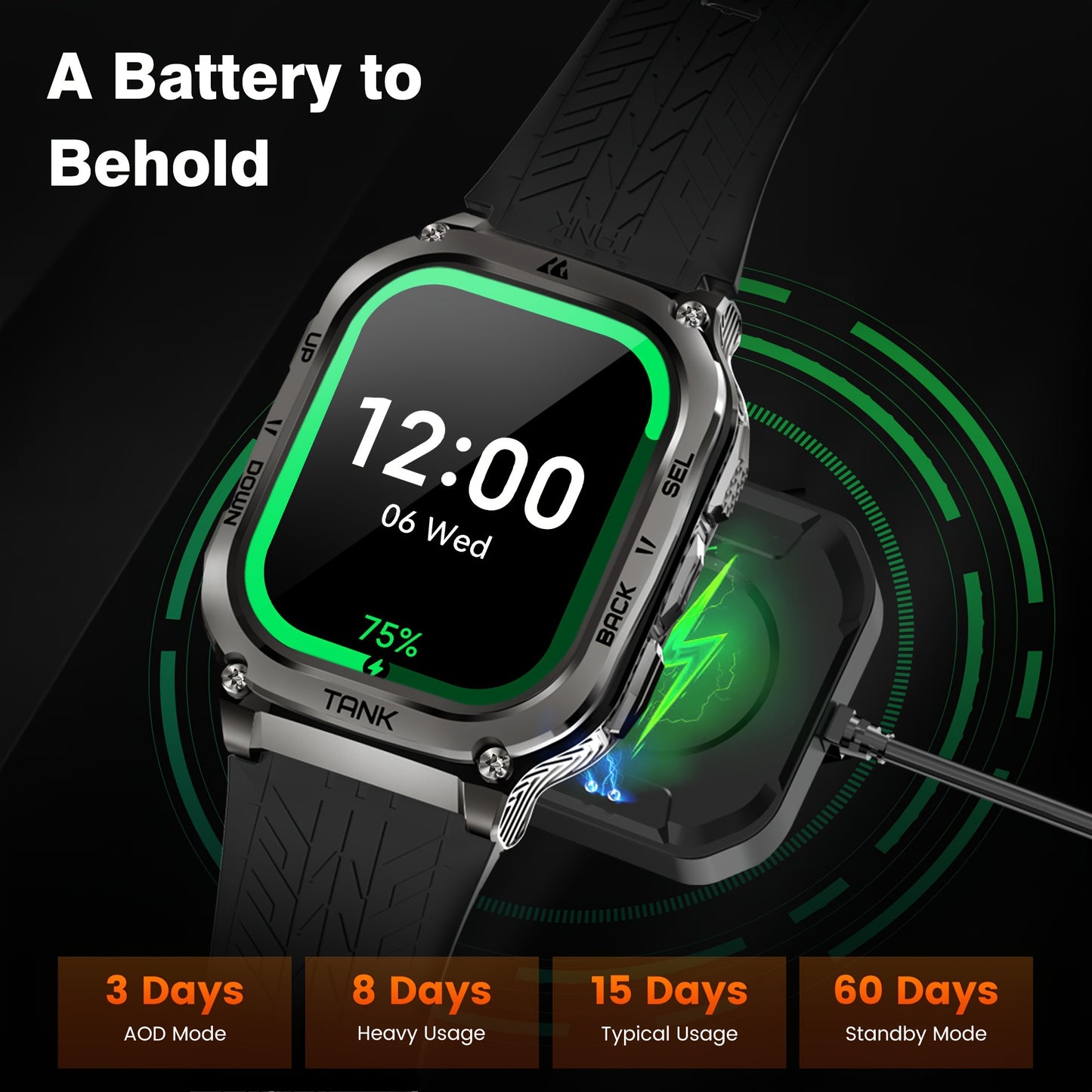 KOSPET M3 Rugged Smart Watch with Long Battery Life