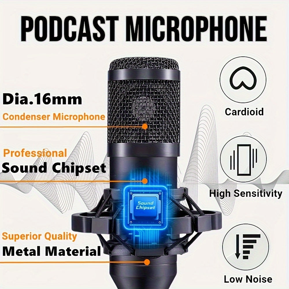 V8s Podcast Bundle With Wired Microphone And Live Sound Card