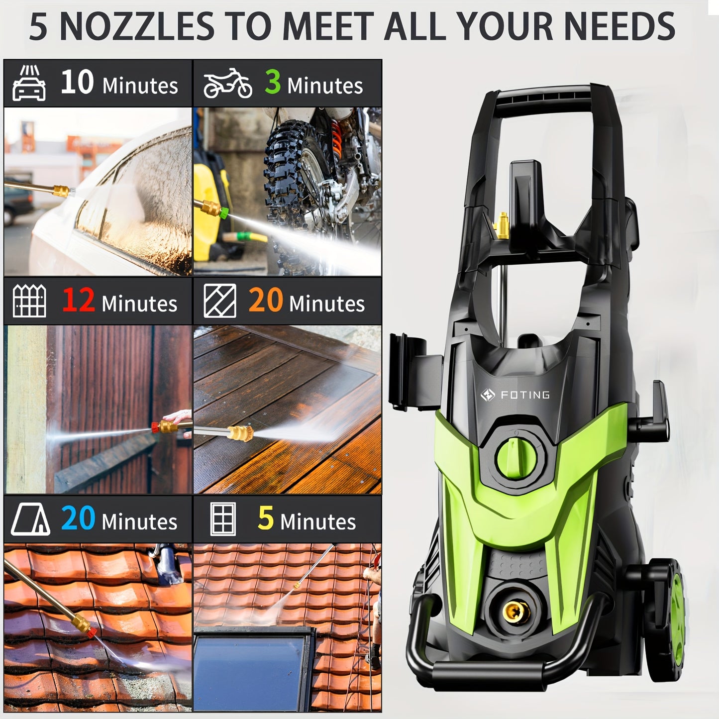 Heavy Duty Electric Pressure Washer With Foam Cannon