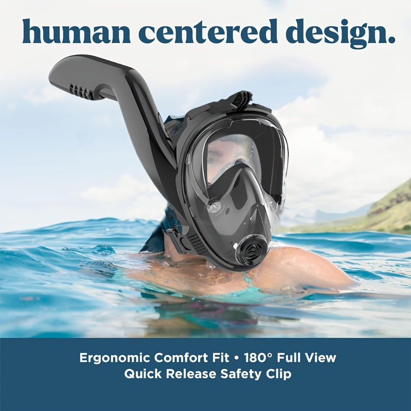 Full Face Snorkel Mask With 180 Degree Panorama View