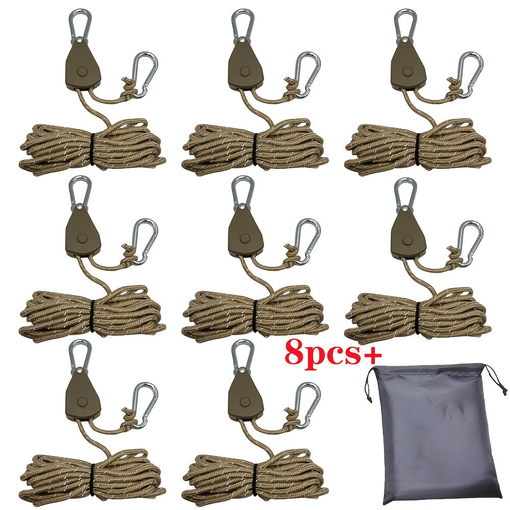 Metal Pulley Rope Set For Camping Tent Tie Adjustable Buckle