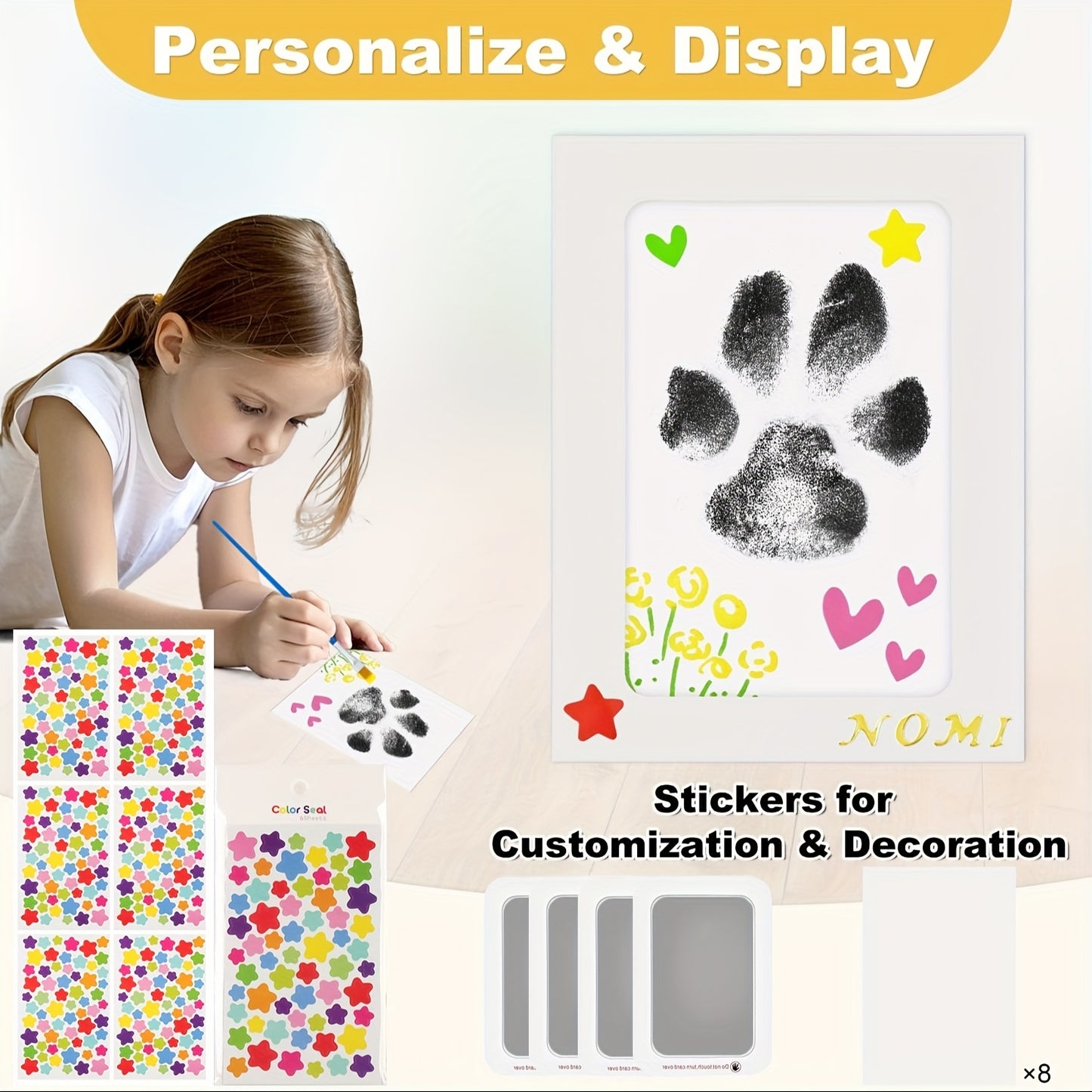 Dog Pawprint Kit Inkless With 4 BoxesBundle And Stickers