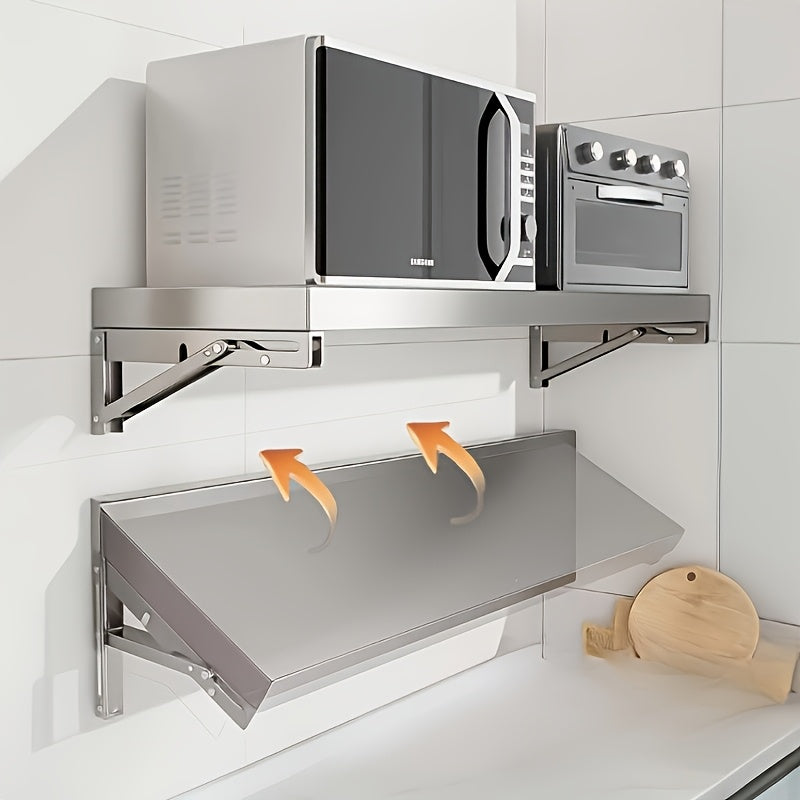 Stainless Steel Wall Mounted Folding Storage Rack Kitchen