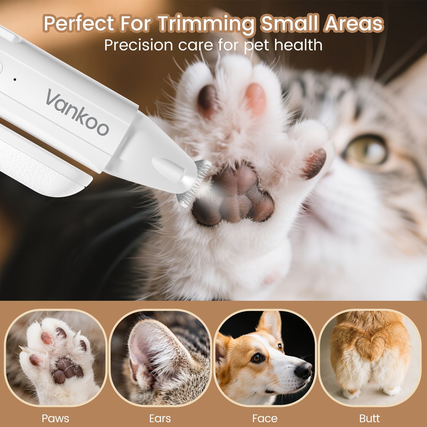 2 In 1 Dog And Cat Paw Nail Trimmer Portable With LED Light