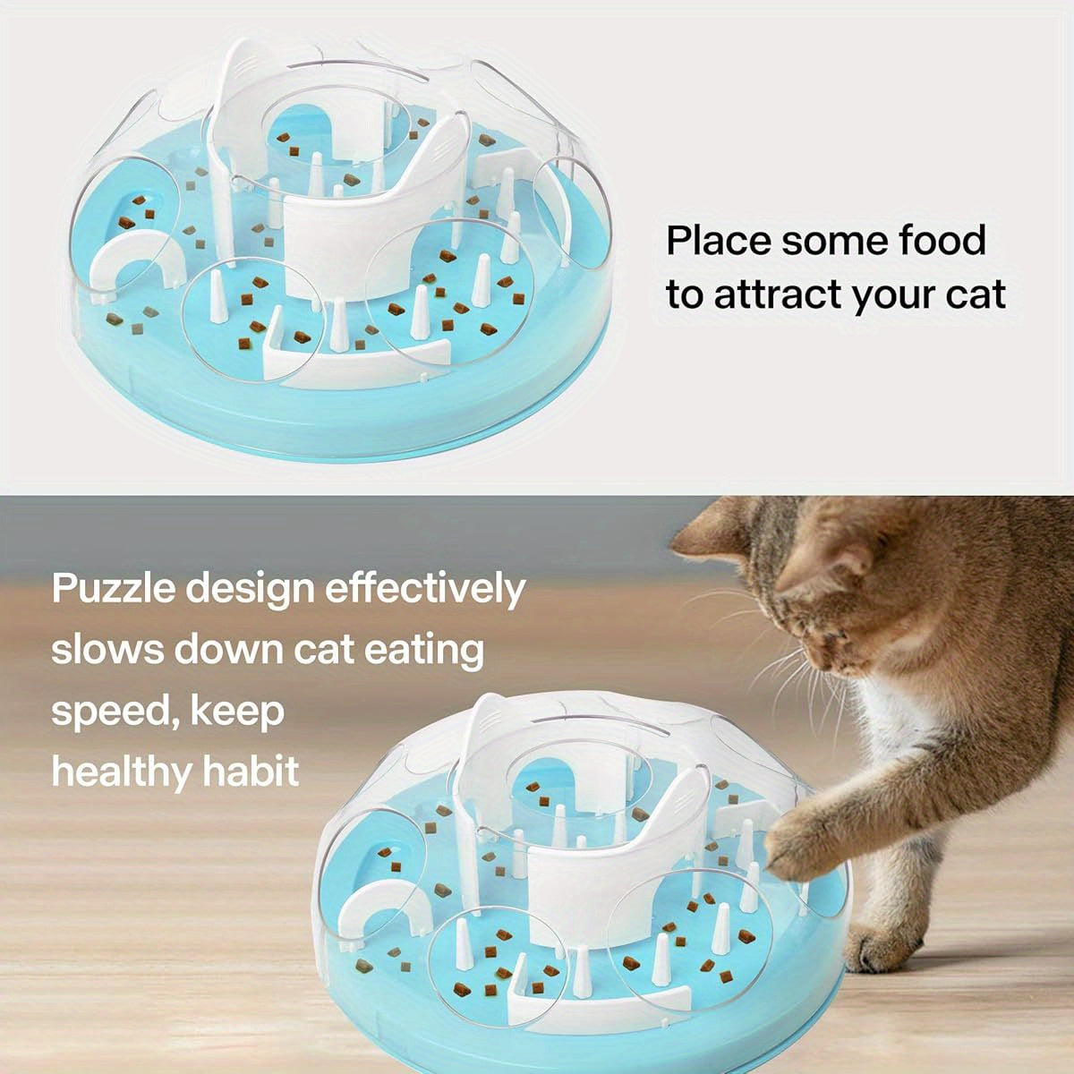 Interactive Cat Puzzle Feeder With 3 Adjustable Levels