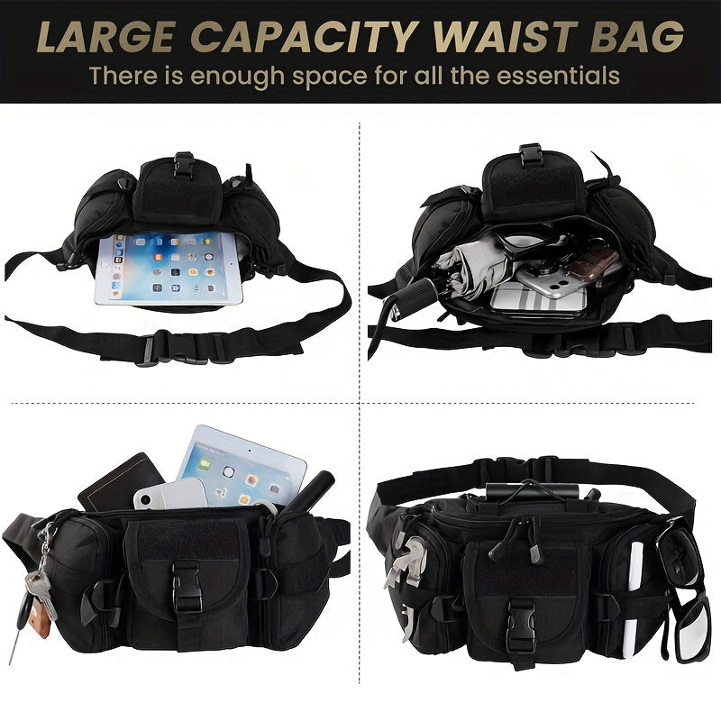 Oxford Cloth Waist Pack With Adjustable Strap And Zipper