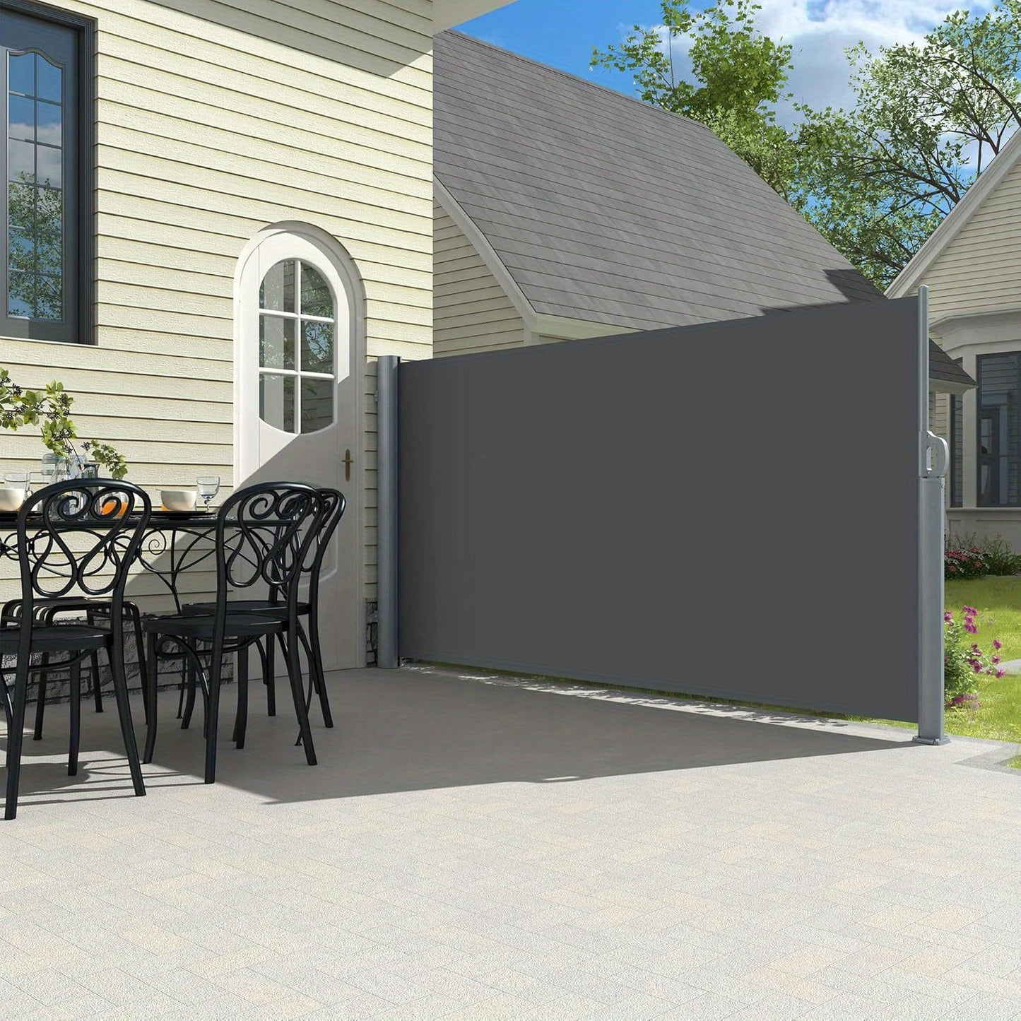 Retractable Side Awning Privacy Screen For Outdoor Spaces