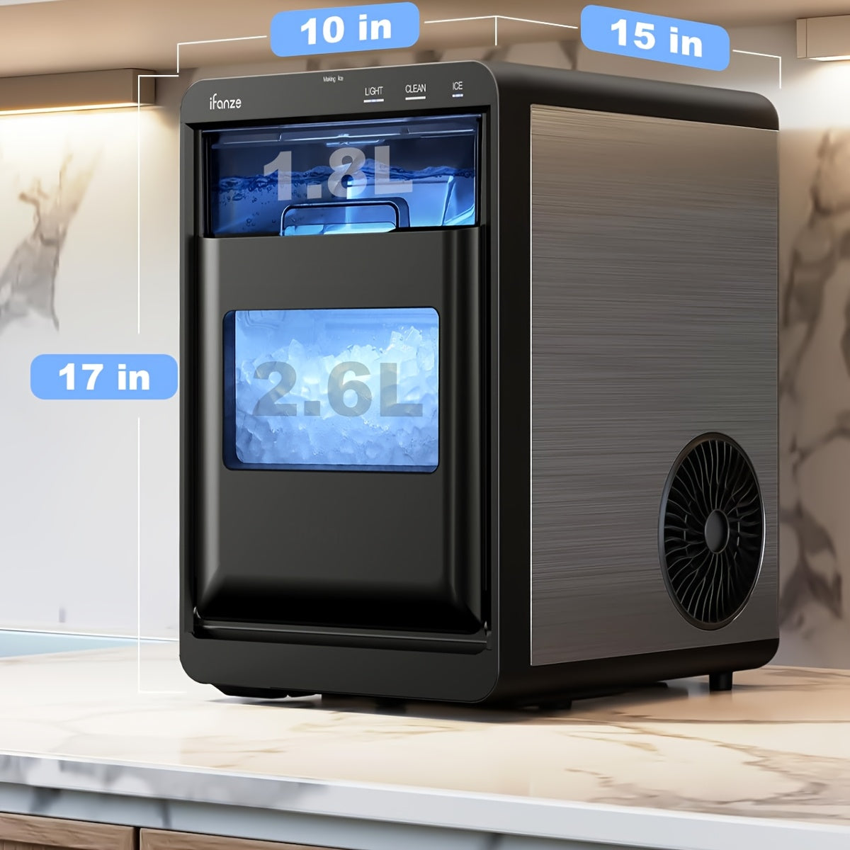 IFANZE High-Capacity Touch Screen Ice Maker Machine for Home