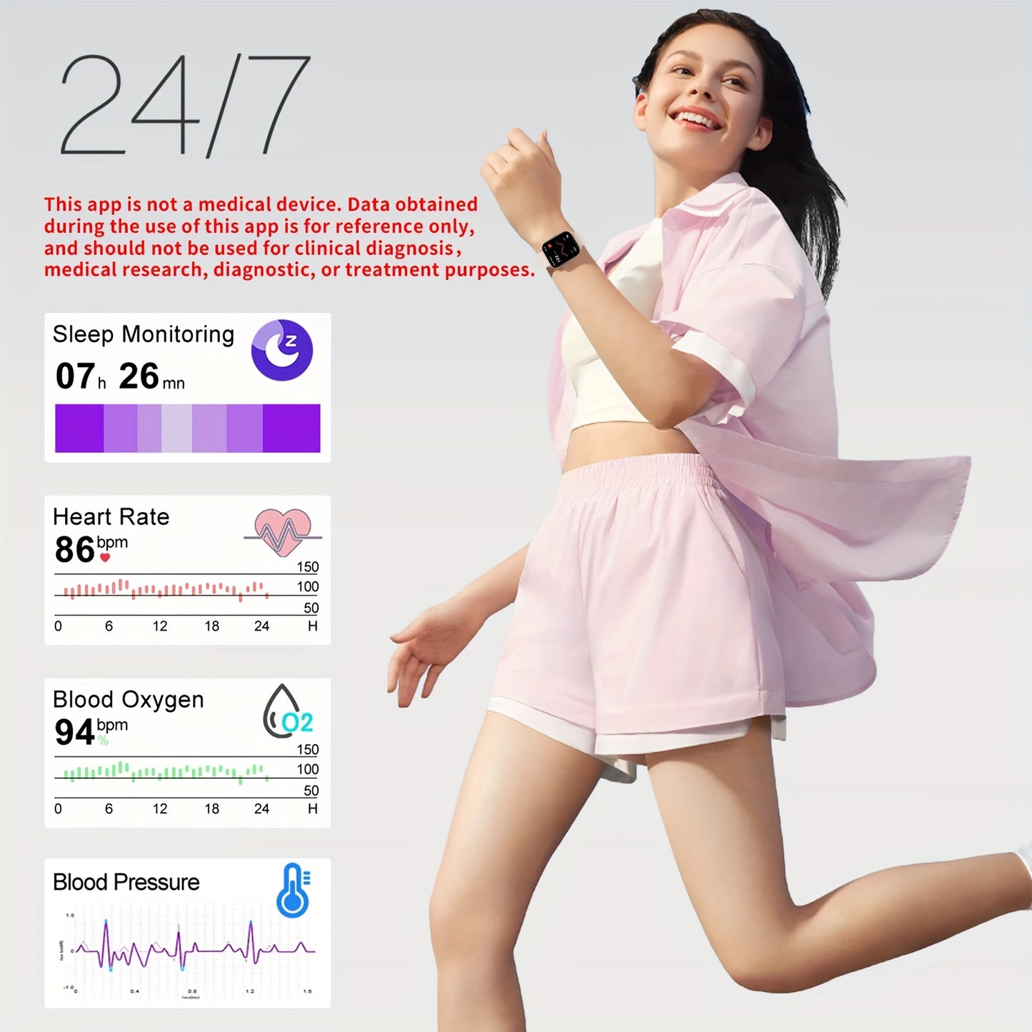 Elegant Pink Silicone Smartwatch With Touch Screen And Notifications