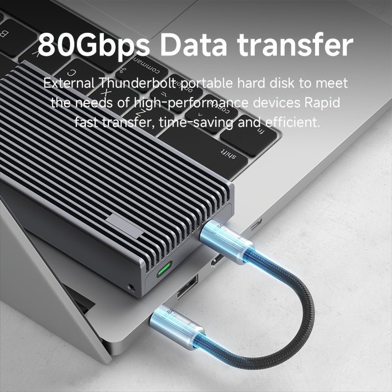 USB4 USBC To USBC Cable 80Gbps Data Transfer HighSpeed