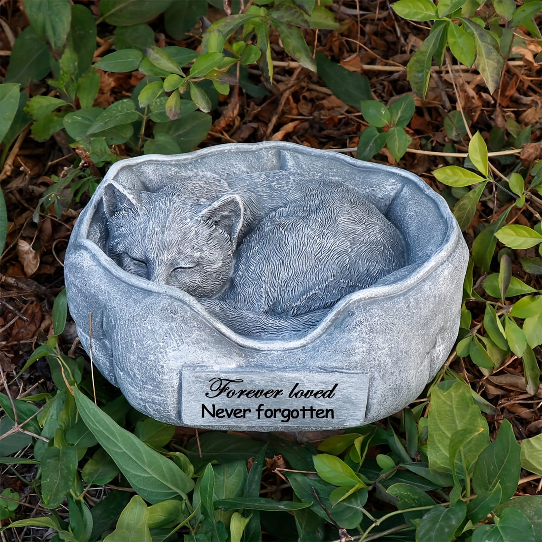 Pet Cat Memorial Tombstone Garden Stone Sculpture Indoor