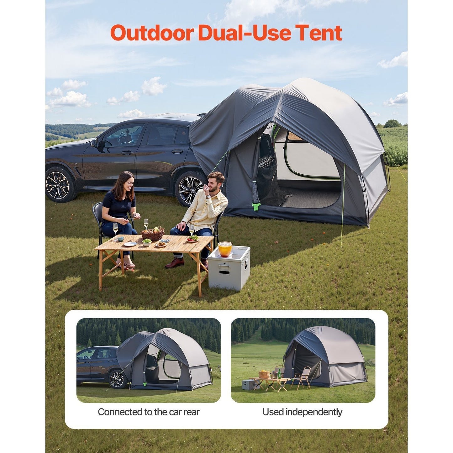 SUV Camping Tent With 2 Doors Waterproof For 5 To 8 Person